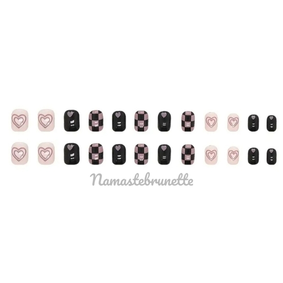 2/$16 Pink Hearts Press On Nails - Picture 8 of 16